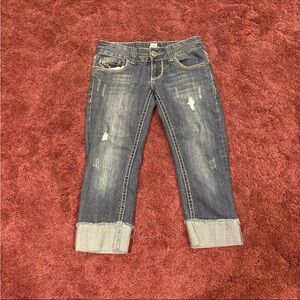 Trendy Distressed Cropped Jeans